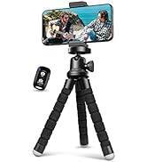 Aureday Phone Tripod, Flexible Tripod for iPhone and Android Cell Phone, Portable Small Tripod wi...