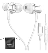 USB C Headphone for Samsung S25 S24 S23 Ultra FE S22 A55 A54 Wired Earbuds Magnetic in-Ear Type C...