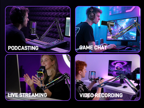 Mic stand for gaming podcasting