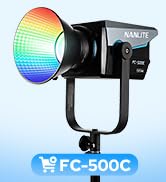NANLITE FC-500C RGB LED Video Light – 520W Full Color Studio Lighting with App &amp; DMX Control, CRI...