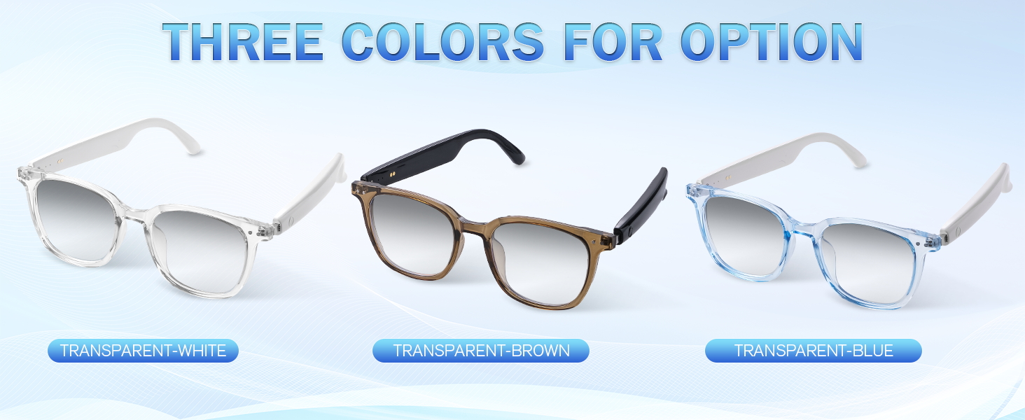 Three Colors For Option of smart bluetooth glasses for women &amp;amp; men