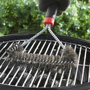 Weber grill brush cleaning stainless steel grates