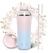 Allcho Insulated Water Bottle for Women, 18 oz Stainless Steel Water Bottles, Double Walled, 2 Li...