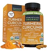 Organic Turmeric Supplement 1500 mg - Turmeric Pills for Joint Support and Cellular Defense - Tur...