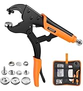 Kamtop Snap Fastener Tool Kit with Storage Bag - Adjustable Snap Fastener Plier with 30 Sets Meta...