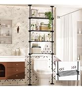 64-124inch(H) 15-27inch(W) Over The Toilet Storage Shelf 4 Tier 