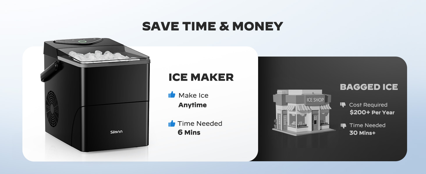 Save Time and Money: Make ice anytime, only 6 mins needed