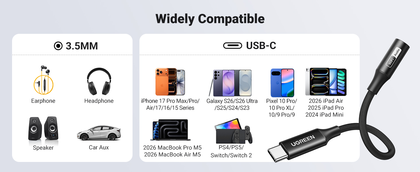 usb c aux cord for iPhone 17