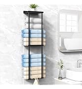 Liuoud Towel Rack For Bathroom, Wall Mounted Bath Towel Holder Storage Organizer For Rolled Towel...