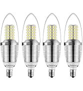 Bogao (4 Pack LED Candelabra Bulb, 12W Daylight White 6000K LED Candle Bulbs, 85-100 Watt Light B...