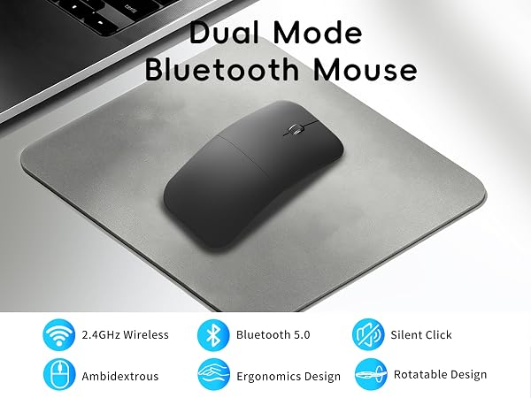 Bluetooth Arc Travel Mouse BT &amp; USB Wireless Dual Mode Silent Computer Mice