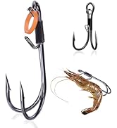 9KM DWLIFE Live Shrimp Hooks 10/15PCS Double Fishing Hooks Shrimp Hooks Fishing Saltwater Keep Al...