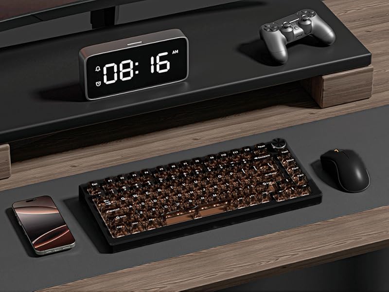 Coffee Clear keycaps,Transparent MDA key caps Ceramic Jelly Set,Shine Through keycaps keys caps