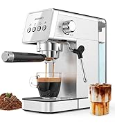 AYCHIRO Espresso Machine with Steam Milk Frother,20 Bar Stainless Steel Coffee Maker for Latte &amp; ...