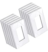 BESTTEN 10 Pack 1 Gang Screwless Decorative Wall Plate, USWP6 Gloss Snow White, H4.69” x W2.91”, ...
