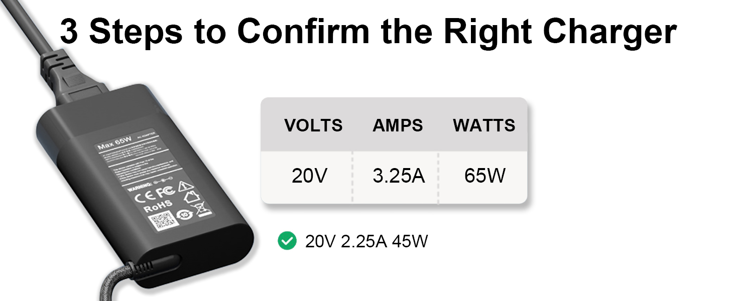65w type c laptop charger