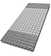 BEMISO Non Slip Massage Bathtub Mat,Shower Mat Non Slip 33.4 x 15.7 Inch Large Size with Suction ...