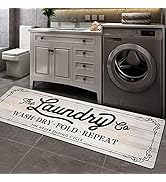 Pauwer Farmhouse Laundry Room Rug Runner 20"X59" Non Slip Laundry Rugs and Mats for Laundry Room ...