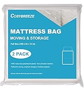 [2-Pack] Mattress Bag for Moving, Mattress Storage Bag Full Size, 4 Mil Mattress Moving Bag - Sup...