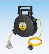 DEWENWILS 45FT Retractable Extension Cord Reel, Wall/Ceiling Mountable Electrical Cord Reel with ...