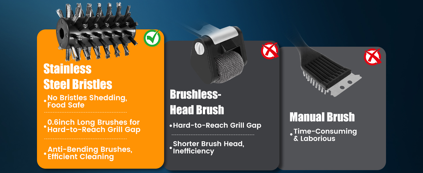stainless steel bristles