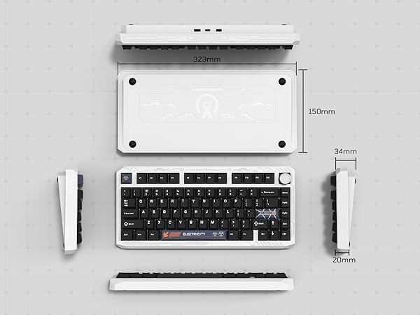 75% Wireless Keyboard with Knob Full Aluminum, VIA/QMK Custom Mechanical Keyboard