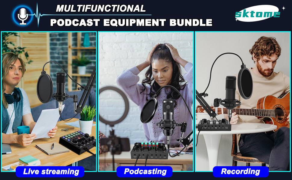 2 person podcast equipment bundle podcast microphone bundle podcast equipment kit