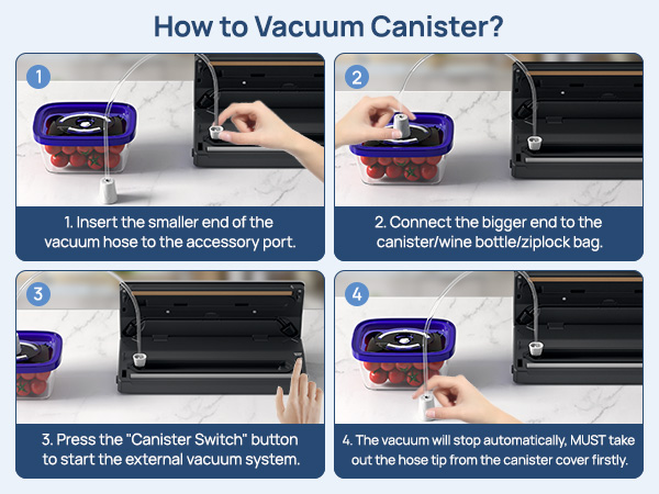 External vacuum step diagram of food saver vacuum sealer machine