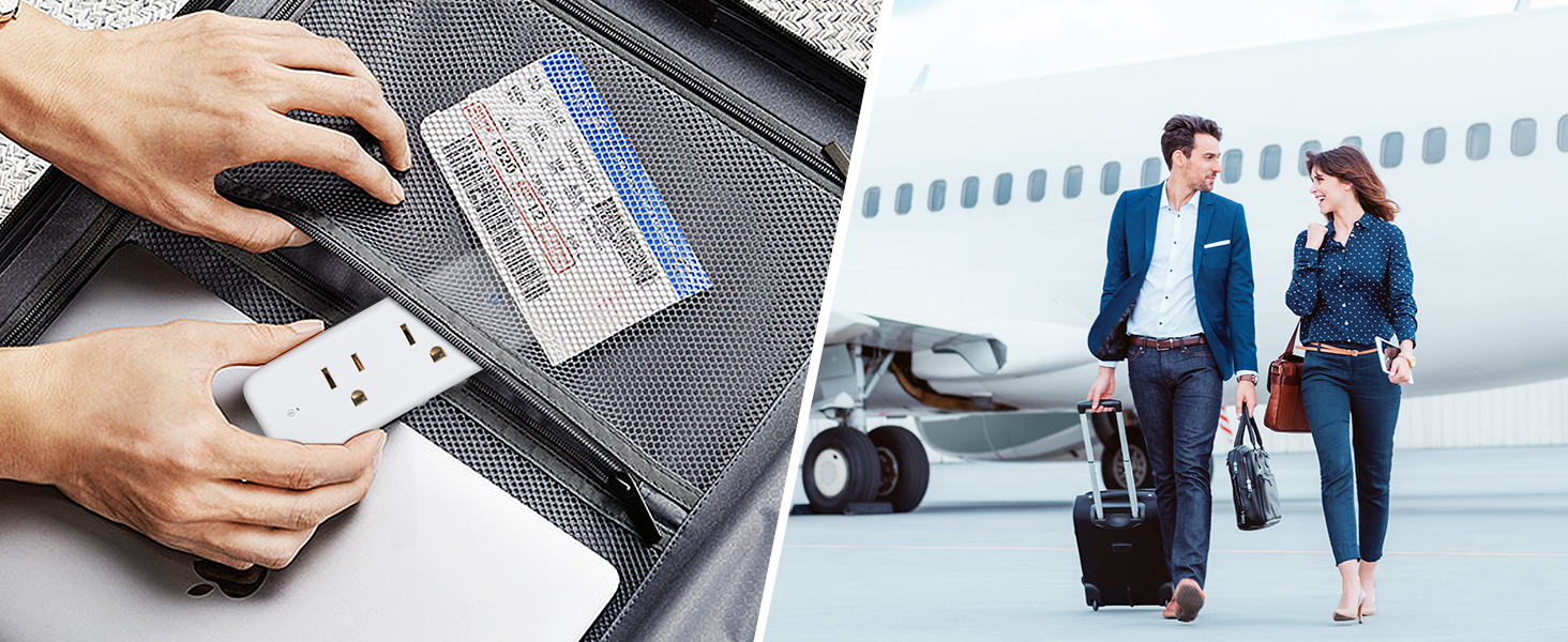 compact plug extension outlet expander for travel