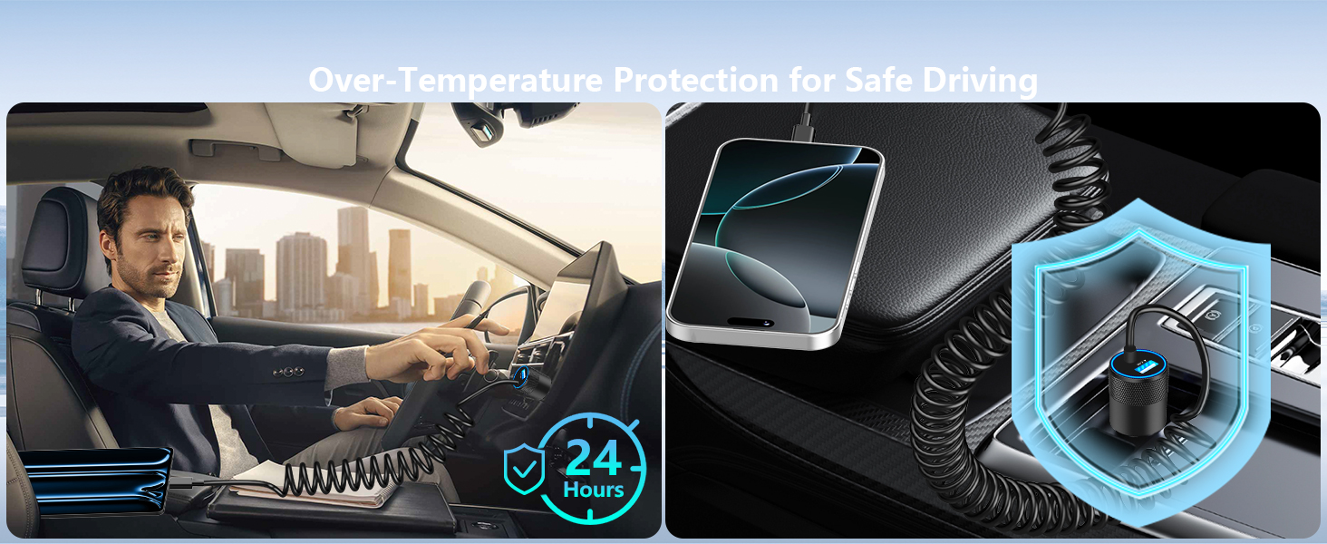 MFi Certified 4.8A USB Fast Car Charging Cigarette Lighter Adapter iPhone Car Charger Fast Charging