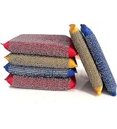 Steel Wool Scrubber Kitchen Sponges - Kitchen Dish Sponges Scrubbers, Non-Scratch Microfiber spon...