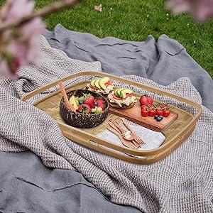 bamboo basket serving tray