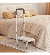 Step Stool with Handle for Ederly and Non-Skid Platform, Height Adjustable Heavy Duty Steps Foot ...
