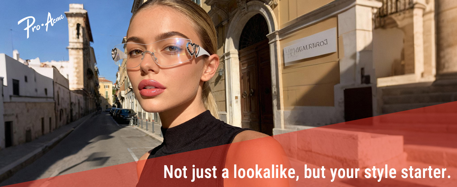 Pro Acme Wrap Around Rimless Sunglasses Women Men