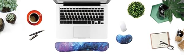 Wrist Rest for Computer Keyboard and Mouse Pad Support Memory Foam Set