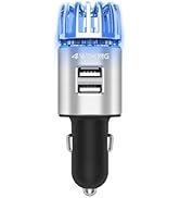 Car Air Purifier Ionizer, 12V Plug-in Car Air Freshener Gadgets with Dual USB Charger Removes Cig...