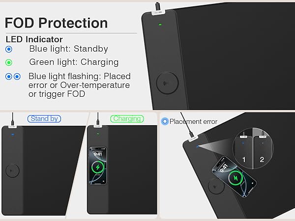 magnetic wireless charging mouse pad