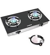 Camplux Propane Gas Cooktop Tempered Glass Double Burners Stove Auto Ignition LPG