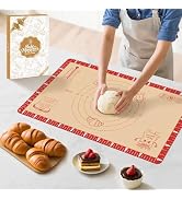 Non-Slip Silicone Baking Mat - 32x24 inch Extra Thick Pastry Mat with Measurements for Sourdough,...