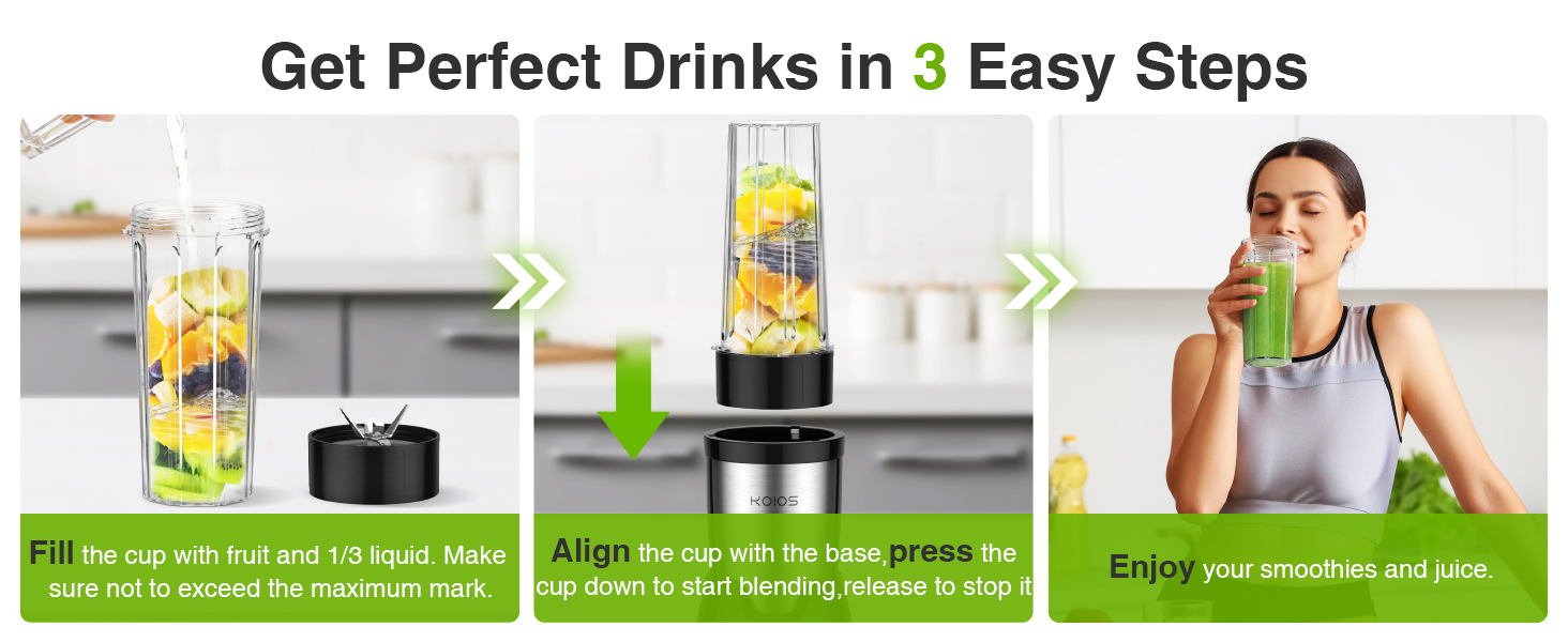 KOIOS blender for smoothies blenders portable blender licuadora personal blender