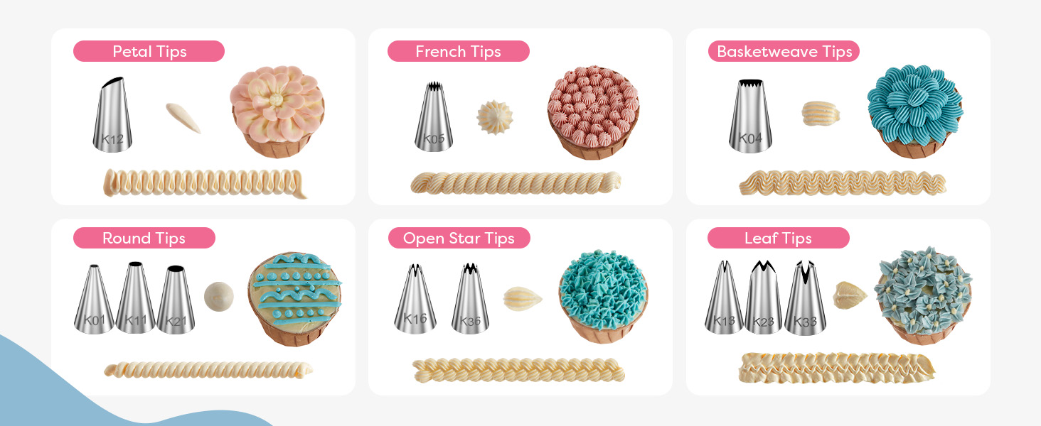 piping bags and tips set