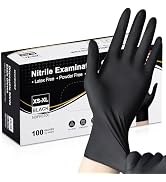 Schneider Nitrile Exam Gloves, Black Disposable Gloves Latex-Free, Food Safe