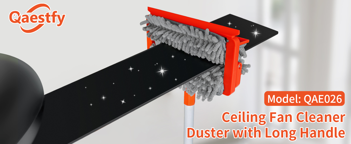 62.5'' / 159cm ceiling fan blade cleaner duster tool with long handle for cleaning without ladder