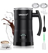 Milk Frother, 4-in-1 Milk Frother and Steamer with Temperature Control &amp; Auto Shut-Off, 11.8oz/35...