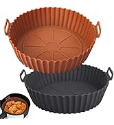 Viretec Air Fryer Silicone Liners 2Pcs, 8 Inch Reusable Silicone Pot for 3 to 5QT Air Fryer, Food...