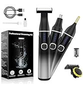 Rechargeable Nose Hair Trimmer for Men, 3-in-1 Painless Eyebrow Trimmer, Waterproof Electric Razo...