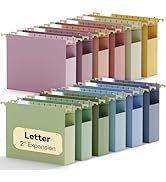 NORDUN Letter Size Hanging File Folders Extra Capacity,2" Expandable Plastic Hanging File Organiz...