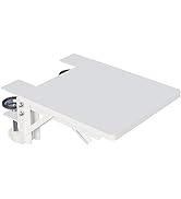 BONTEC Ergonomics Desk Extender Tray White, 9.5"x9.1" Table Mount Arm Wrist Rest Shelf, 90° Folda...