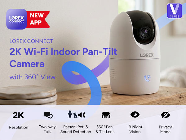 Lorex Connect 2K Indoor Pan-Tilt Wi-Fi Camera