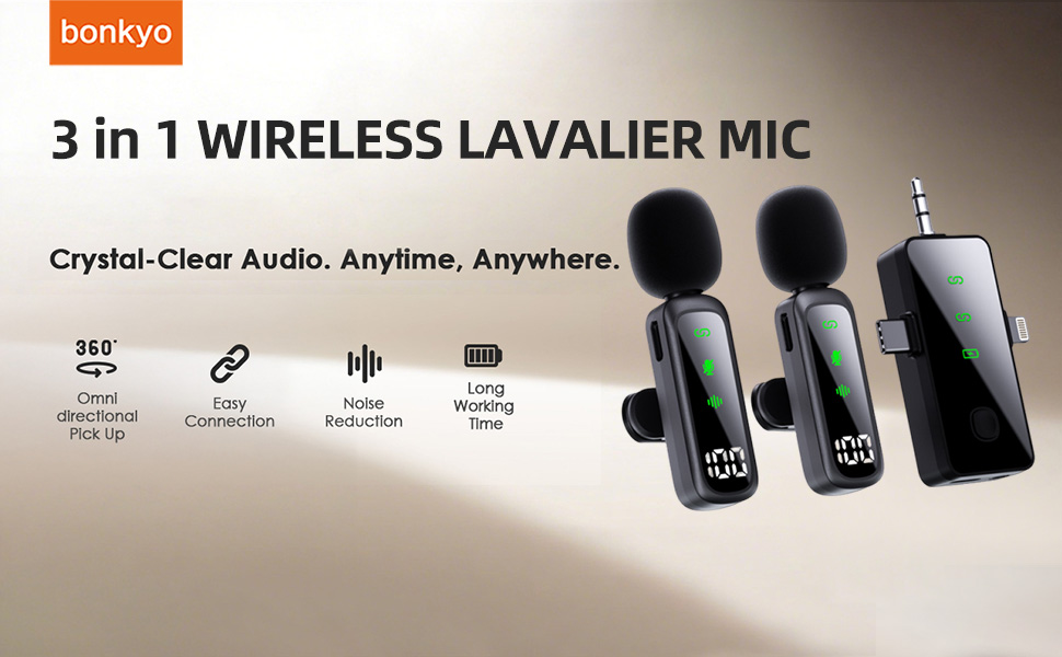 3 IN 1 WIRELESS LAVALIER MIC